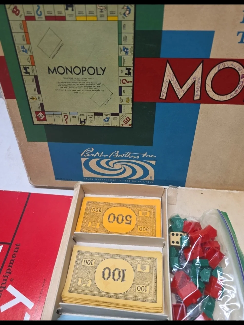 Parker Brothers Monopoly Board Game – Classic Edition (Beige/Red/Green)